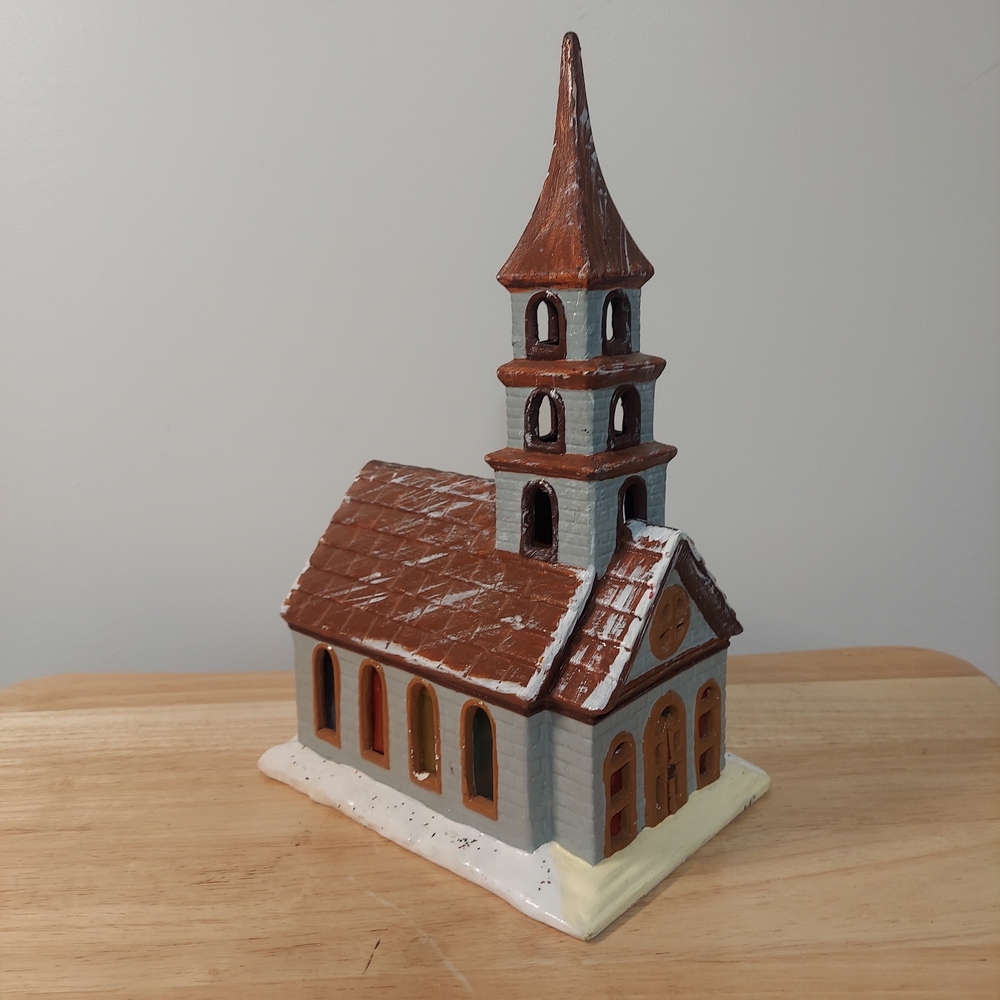 Vintage Byron Molds Ceramic Church Christmas Figurine